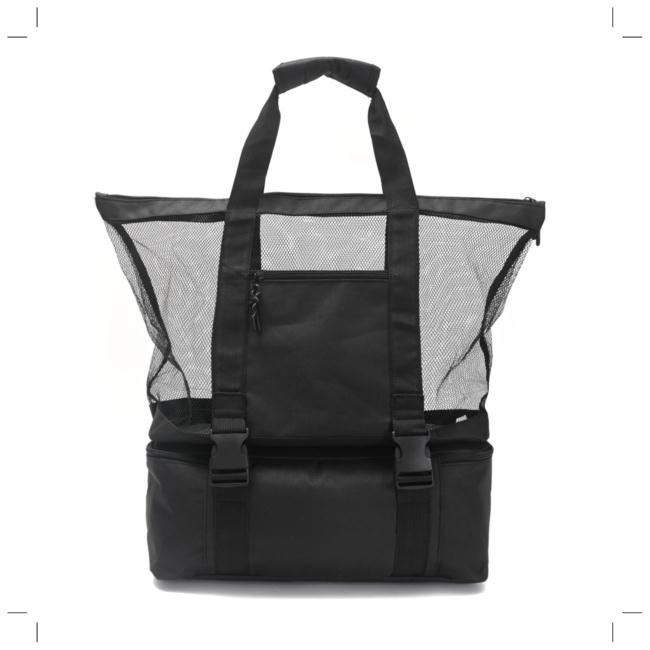 Bolso Playero Mesh 41x16x50 cm con lunchera desmontable. Acceso con cierre, x1u - Imagen 3