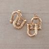ARO DE ACERO DORADO ESLABÓN TIFFANY TRABAJADO CON FRU FRU. TAMAÑO 12 X 25 MM