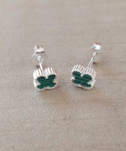 ARO DE ACERO BLANCO VAN CLEEF 7 MM COLOR VERDE