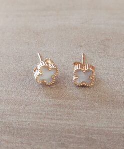 ARO DE ACERO DORADO VAN CLEEF 7 MM COLOR BLANCO