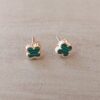 ARO DE ACERO DORADO VAN CLEEF 7 MM COLOR VERDE