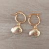 ARO DE ACERO DORADO ARGOLLA 15 MM CON DIJE OSTRA