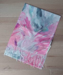 PASHMINA ESTAMPADA CON FLECOS 70 X 180 CM.