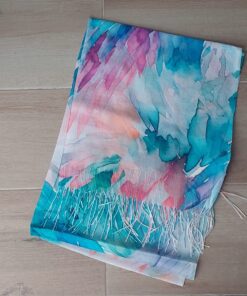 PASHMINA ESTAMPADA CON FLECOS 70 X 180 CM.
