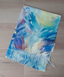 PASHMINA ESTAMPADA CON FLECOS 70 X 180 CM.