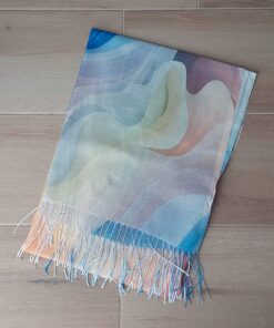 PASHMINA ESTAMPADA CON FLECOS 70 X 180 CM.