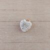 DIJE DE ACERO DORADO CORAZÓN CON STRASS BLANCO 11 MM