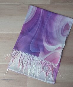 PASHMINA ESTAMPADA CON FLECOS 70 X 180 CM.