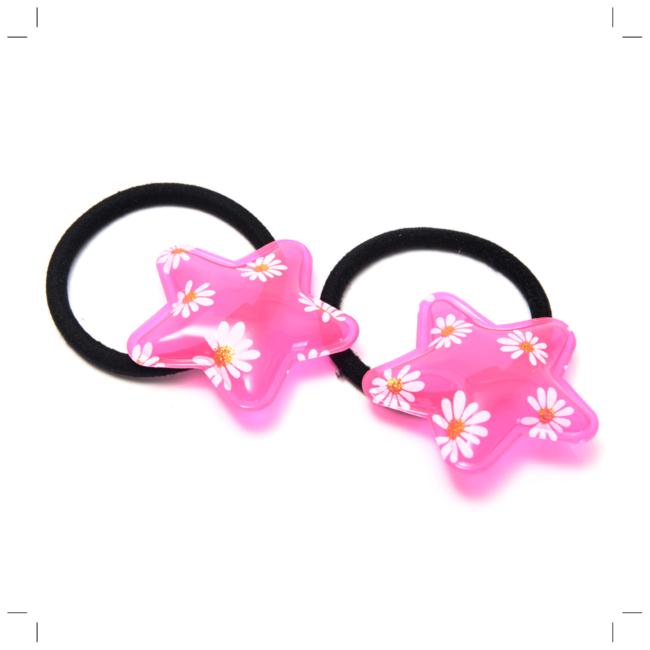 Gomita con aplique estrella estampa margaritas x 2unid. Pack x 12 set - Imagen 8