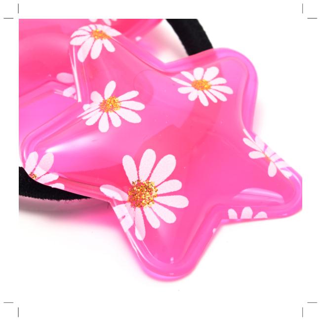 Gomita con aplique estrella estampa margaritas x 2unid. Pack x 12 set - Imagen 7
