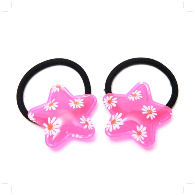 Gomita con aplique estrella estampa margaritas x 2unid. Pack x 12 set - Imagen 6
