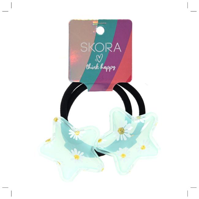 Gomita con aplique estrella estampa margaritas x 2unid. Pack x 12 set - Imagen 3