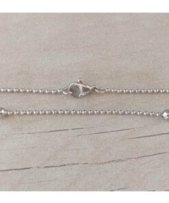 CADENA DE ACERO BOLITA 1 MM COMBINADA CON BOLITAS 4 MM X 50 CM CON MOSQUETÓN