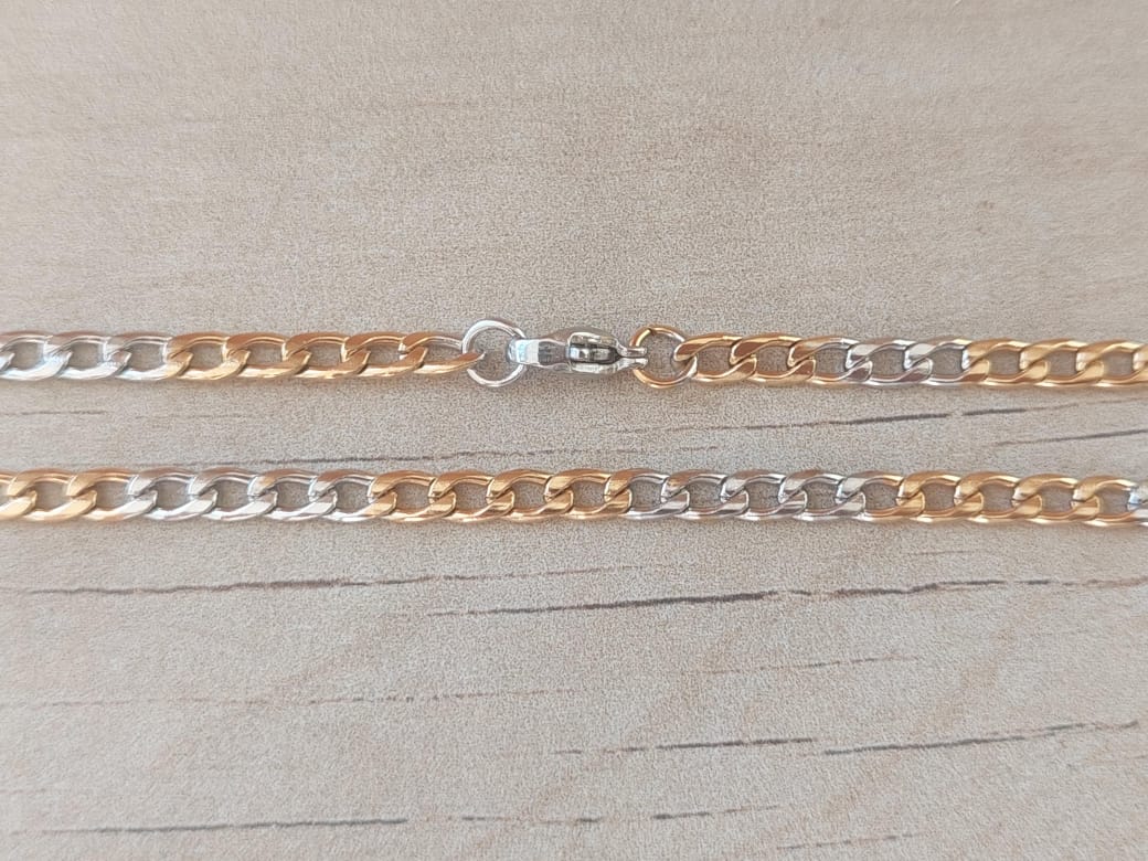CADENA DE ACERO COMBINADA CON DORADO GRUMET 1.0.