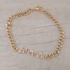PULSERA DE ACERO DORADO GRUMET CON STRASS ZIG ZAG. LARGO 18,5 CM