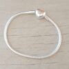 PULSERA DE ACERO BLANCO COLA DE RATÓN 3 MM CON CIERRE ACERADO EN FORMA DE CORAZÓN GR. LARGO 18 CM