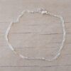 PULSERA DE ACERO BLANCO SINGAPUR CON BOLITAS. LARGO 19 CM