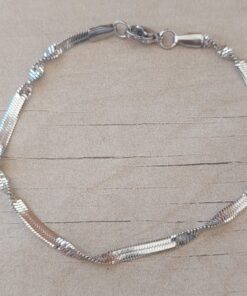 PULSERA DE ACERO SINGAPUR TUPIDA. LARGO 19 CM