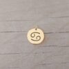 DIJE DE ACERO DORADO MEDALLA 12 MM CON SIGNOS DEL ZODIACO CALADO.