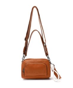 Bandolera Tanger doble correa con remaches y llavero 20x12x7cm. x 1u.