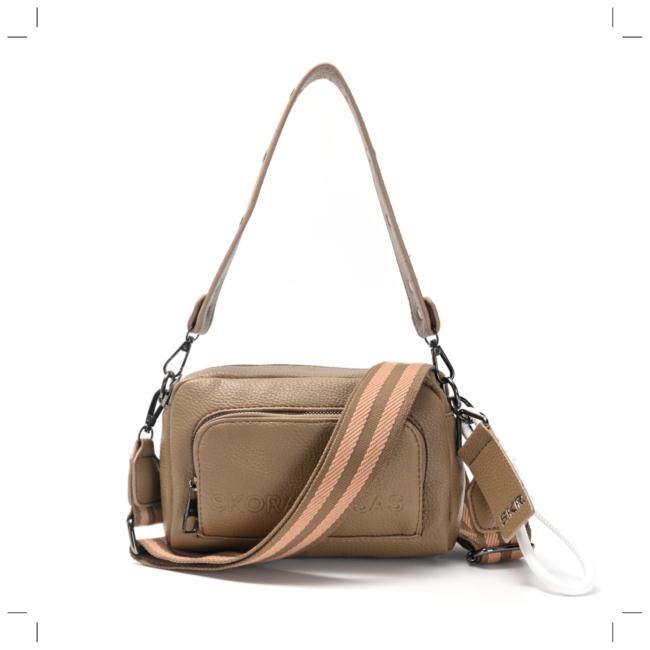 Bandolera Tanger doble correa con remaches y llavero 20x12x7cm. x 1u. - Imagen 2