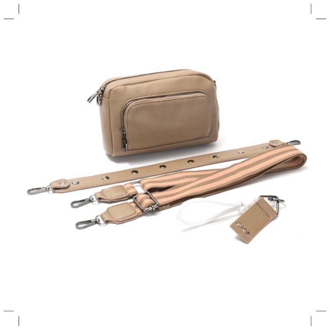 Bandolera Tanger doble correa con remaches y llavero 20x12x7cm. x 1u. - Imagen 6