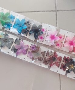 Set Broche flor 7,5 cm con 2 de Flor chicas (x 12 Set) colores surtidos.
