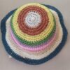 Sombrero capelina tejida multicolor simil crochet x1u