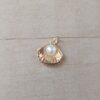 DIJE DE ACERO DORADO OSTRA CON PERLA 10 X 13 MM