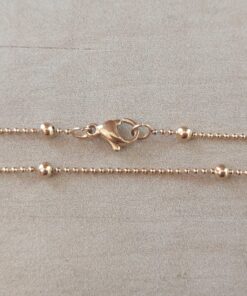 CADENA DE ACERO DORADO BOLITA 1 MM COMBINADA CON BOLITAS 3 MM