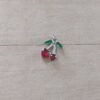 DIJE DE ACERO GUINDA CON STRASS EN FORMA DE CORAZON  10 MM.