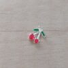 DIJE DE ACERO BLANCO GUINDA CON STRASS EN FORMA DE CORAZÓN 10 MM.