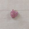 DIJE DE ACERO DORADO CORAZÓN CON STRASS ROSA. TAMAÑO 14 MM