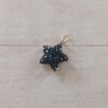 DIJE DE ACERO DORADO ESTRELLA CON STRASS NEGRO. 12 MM