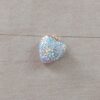 DIJE DE ACERO DORADO CORAZÓN CON STRASS TORNASOL. TAMAÑO 11 MM