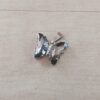 DIJE DE ACERO MARIPOSA DE ACRÍLICO CRISTAL GRIS. 15 X 20 MM