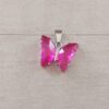 DIJE DE ACERO MARIPOSA DE ACRÍLICO CRISTAL FUCSIA. 15 X 20 MM