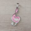 DIJE DE ACERO CLAVE DE SOL ESMALTADA EN ROSA PERLADO. TAMAÑO 18 X 30 MM