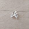 DIJE DE ACERO BLANCO MARIPOSA ACRÍLICO CRISTAL. MEDIDA 10 X 11 MM