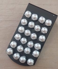 BLISTER DE AROS DE ACERO PERLAS ENGARZADAS (10 MM) X 12 PARES