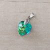 DIJE DE ACERO CORAZÓN 13 MM ACRÍLICO VERDE