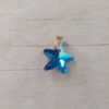 DIJE DE ACERO DORADO ACRÍLICO ESTRELLA DE MAR TURQUESA . TAMAÑO 15 MM