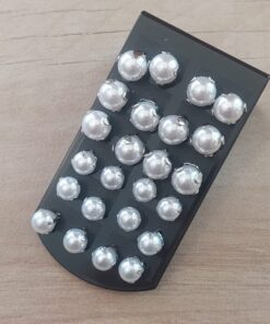 BLISTER DE AROS DE ACERO PERLAS ENGARZADAS (8- 10 MM) X 12 PARES