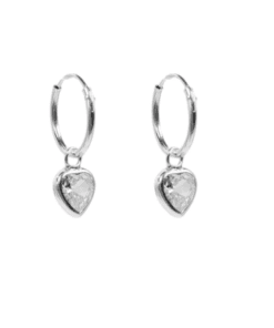 ARO PLATA ARGOLLA 1.2 X 12 MM CON DIJE CORAZÓN PUNTO DE LUZ COLGANTE. PESO APROX 1.09 GR.