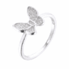 ANILLO PLATA MARIPOSA CON ZIRCONES. PESO APROX. 1.82 GRS.