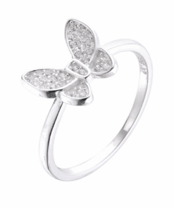 ANILLO PLATA MARIPOSA CON ZIRCONES. PESO APROX. 1.82 GRS.