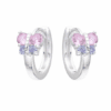 ARO PLATA HUGGIES 14 MM CON MARIPOSA C/ZIRCONES. PESO APROX 2.39 GRS.