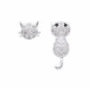 ARO PLATA GATO C/ZIRCONES. PESO APROX 0.84 GR.