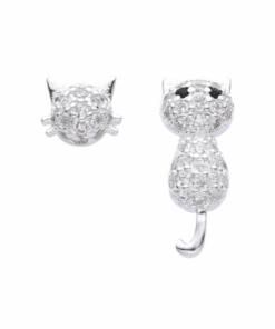 ARO PLATA GATO C/ZIRCONES. PESO APROX 0.84 GR.