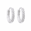 ARO PLATA HUGGIES 10 MM CON HILERA DE ZIRCONES. PESO APROX 0.90 GRS.
